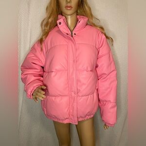 Fashion nova Bubblegum pink Winter puffer jacket Coat Size 2x New With Tags